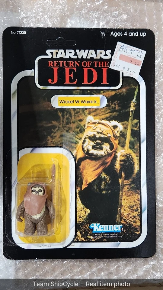 Figura de acción Star Wars Return of the Jedi Wicket 1983 con Warrick Kenner G1N Foto 4 de 4