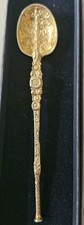 EXQUISITE Antique 1902 Solid Silver & Gold Gilt Coronation Spoon