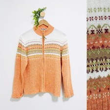 Vintage Tiara International Faire Isle Granny Warm Cozy Woodsy Sweater Size L