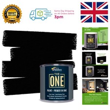 1L Black Satin Multi-Surface Paint & Primer | Easy, Low VOC Indoor/Outdoor Use