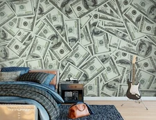 3D Dollar Bills O1175 Wallpaper Wall Murals Removable Wallpaper Sticker Eve