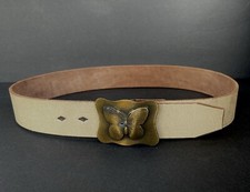 Authentic JOED- 100 Leather Cracked Ivory Cream Beige Off White Belt M S 34