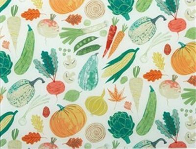 LONG GLASS CUTTING BOARD, 12'' x 15'', VEGETABLES MEDLEY, VEGGIES by Nan