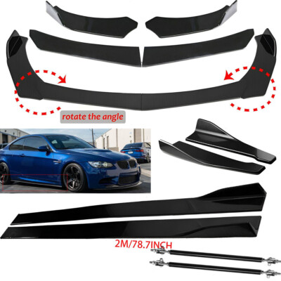 Front Bumper Chin Lip Splitter Spoiler Body Kit+Strut Rods For F30 F80 M3 E90