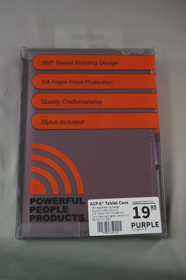 8" PURPLE ACP Tablet Case Cover Folio - with Stylus and (2) Hardened Glass - Image 2 of 4