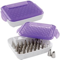 Wilton Tip Organizer Holds Over 55 Standard Sized Tips Purple White Wilton Tip Organizer Holds Over 55 Standard Sized Tips Purple White