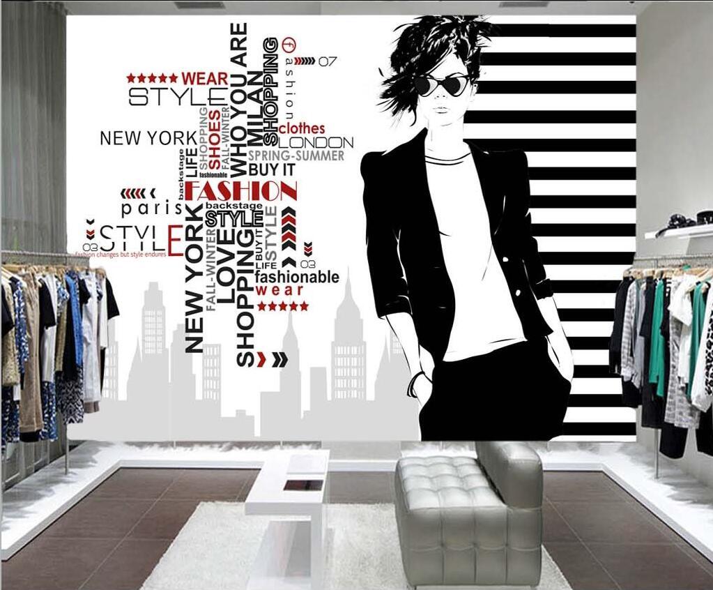 Creative Personality Wallpaper Women Fashion Exclusive Wedding Dress Clothing Store Background Wall 8D Decorative Wallpaper Custom 3D Wallpaper Paste Living Room Wall For Bedroom-400cm×280cm
