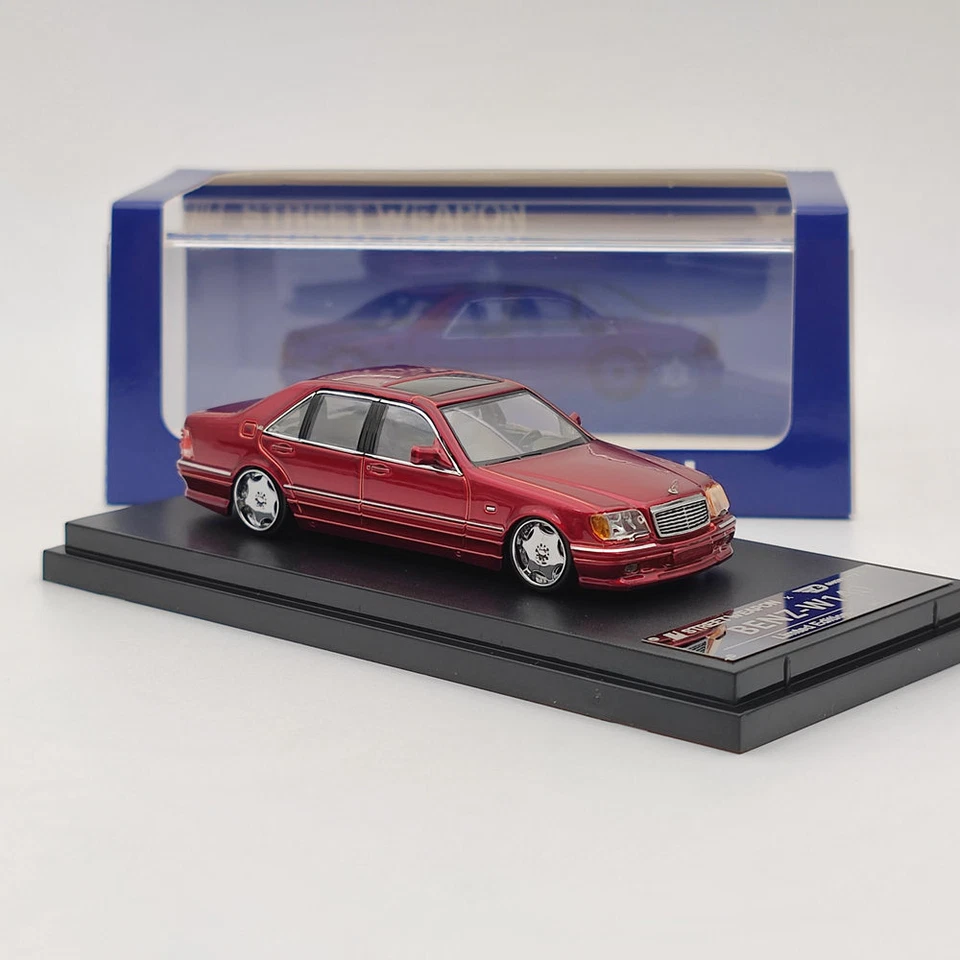 1/64 Street Weapon Benz W140 S600 Red Limited 499 Diecast Model Car Collection - Bild 2 von 4