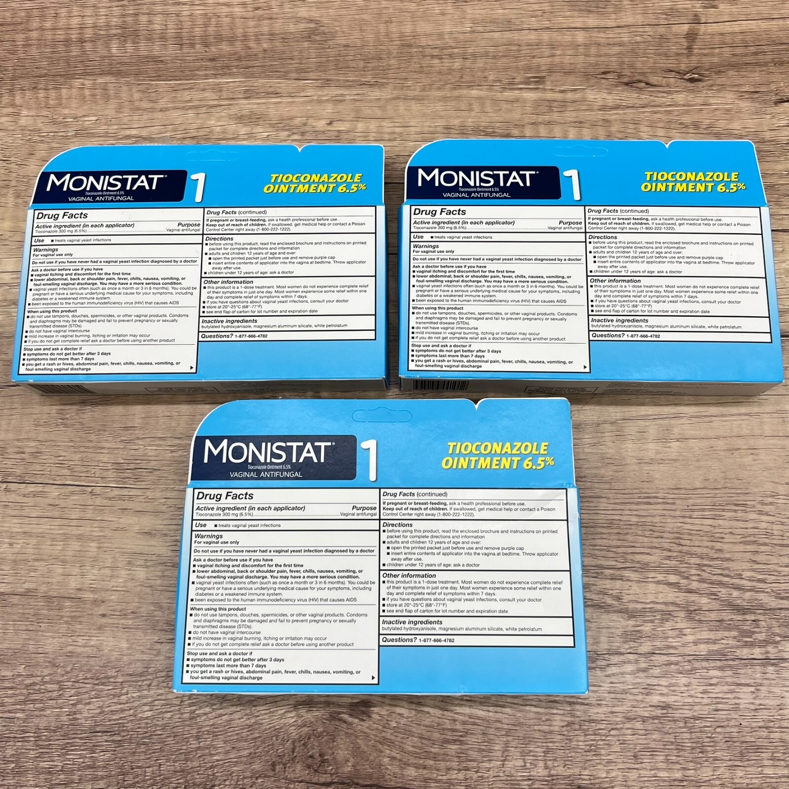 3 Pack Monistat 1 Day Yeast Infection Treatment Tioconazole Ointment Applicator