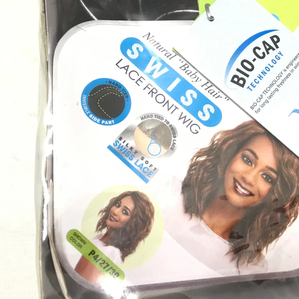 Vivica A. Peluca delantera de encaje Fox Swiss Finn color de cabello natural para bebé 2 negro rizado  Foto 3 de 4