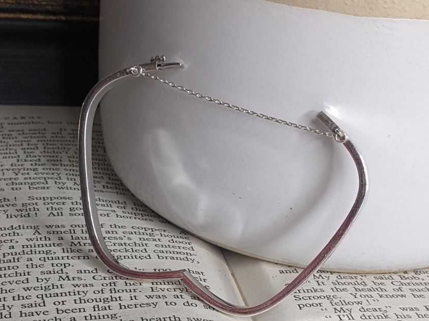 Ladies Square Sterling Silver Hinge Simplistic Mi… - image 5