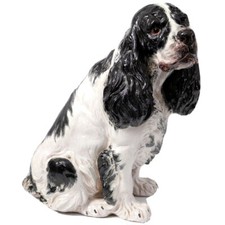 English Cocker Spaniel Dog Figurine h55cm Rare LIFE SIZE Terracotta