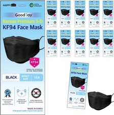 10pcs Happy Life , Good Day kf94 Black face mask Adult Size