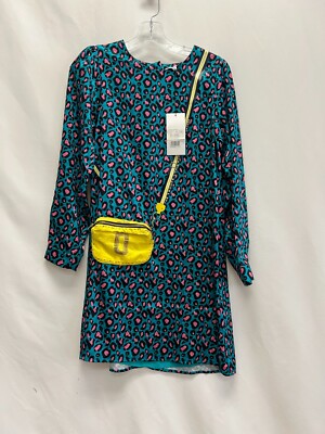 MARC JACOBS Green Pink Leopard Print Satin Dress Size 12 Youth | eBay