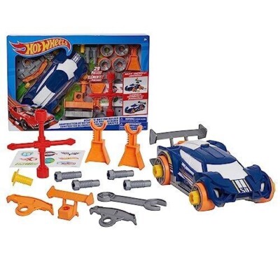 Hot Wheels Ready-to-Race Car Builder Set Super Blitzen, 29-Piece