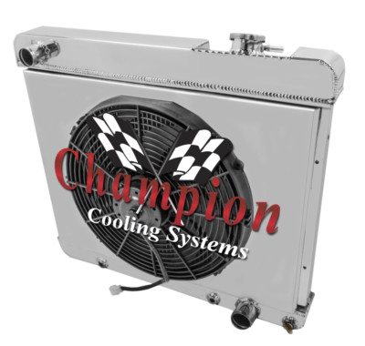 4 Row WR Champion Radiator,16'' Fan,Shroud - 1963 - 1966 Chevy C/K Series V8 Eng