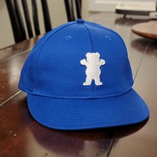 ULTRA RARE - Grizzly Griptape Hat - Blue - Adult Snapback Embroidered Bear Logo