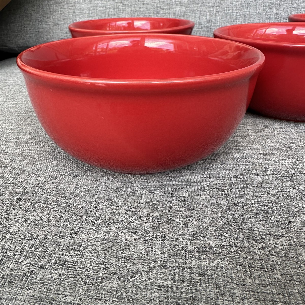 Royal Norfolk Ceramic Red Cereal Soup Bowls - Set Of 4 | eBay