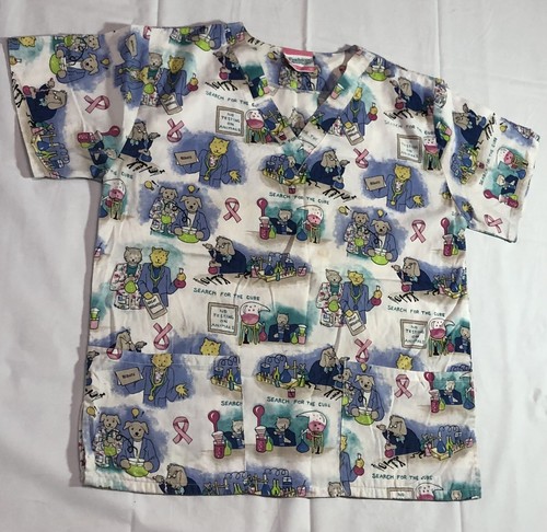 Fashion Scrubs Shirt Women's Medium Short Sleeve Graphic Casual Classiccore Top - Picture 4 of 12