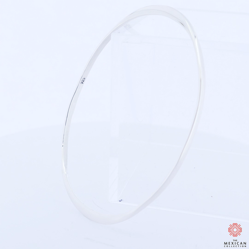 Solid 925 Sterling Polished Silver Oval Stacking Bangle Handmade Jewellery - Video 1 of 1