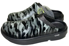 OOFOS Clog Green Camo Womens 9 Recovery Comfort Sandal Limited Slip On Mens 8