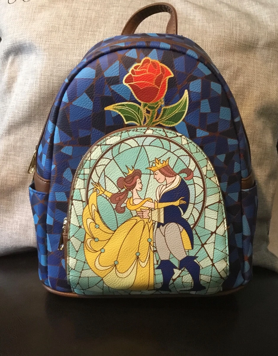 Beauty and the Beast Stained-Glass Window Loungefly Backpack