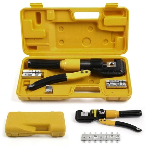 16 Ton 8 Dies Hydraulic Crimper Crimping Tool Wire Battery Cable Lug Terminal - Picture 2 of 19