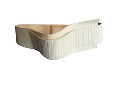 Belt By Lasso France 85 M Genuine Kid Glove Leather Off White Leather Corset Vnt