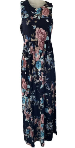 Saved by the Dress Maxi Donna Piccolo Blu Rosa Rose Senza Maniche Maglia Elasticizzata - Foto 3 di 9