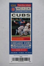 CUBS VS BREWERS 9/6/2013 FULL TICKET ~ JUNIOR LAKE (1ST CAREER GRAND SLAM HR)