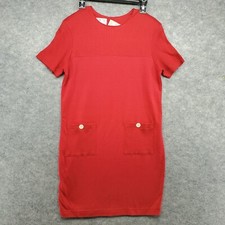 Talbots Petites Dress Women's Size PS Red Sweater Short Sleeve Shoulder Pads