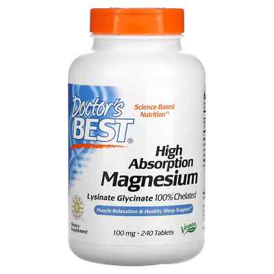 Doctor's Best High Absorption Magnesium 100 mg - 240 Tabletten