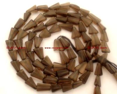 Smoky Quartz 9-10mm long x 6-7mm wide Triangle Beads 14.5'' str - Unique Shape