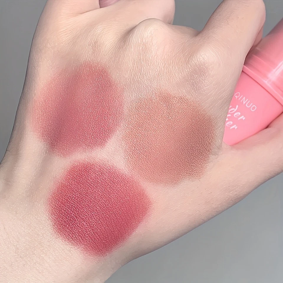 Juego de 3 piezas colorete en polvo, colorete en polvo mate, efecto maquillaje duradero Foto 3 de 4