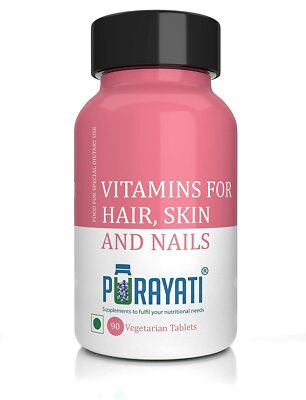 Purayati Multivitamins for Hair,Skin and Nails with Biotin for Men & Women 90cap