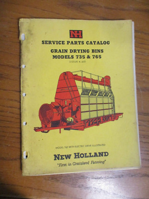 New Holland Service Parts Catalog Grain Drying Bins Models 735 and 765