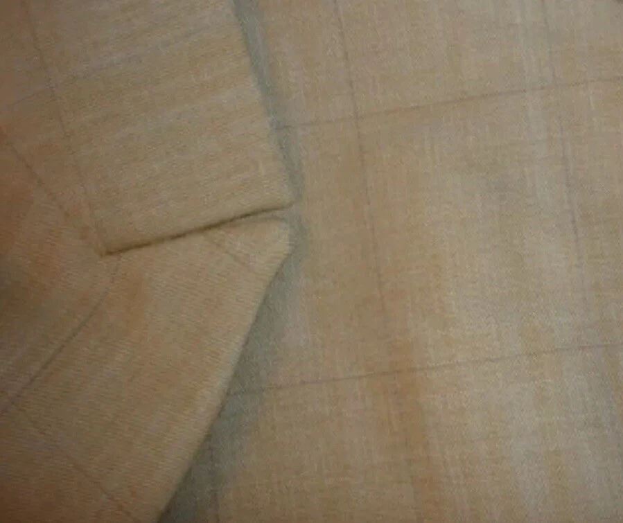 Chaqueta Blazer GIORGIO ARMANI 8 Iridiscente Beige Azul Cuadros Lana Mujer Diseñador Foto 2 de 4