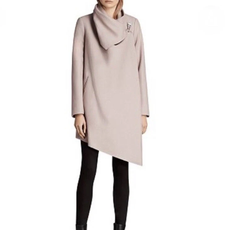 ALLSAINTS CITY MONUMENT COAT in SMOKE PINK eBay
