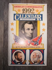 American Commemorative 1992 Civil War Calendar 15.5 in. by 9.5 in.