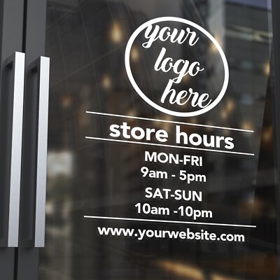 Hour Loop Storefront Custom Storefront Hours Door/Window Decal | eBay