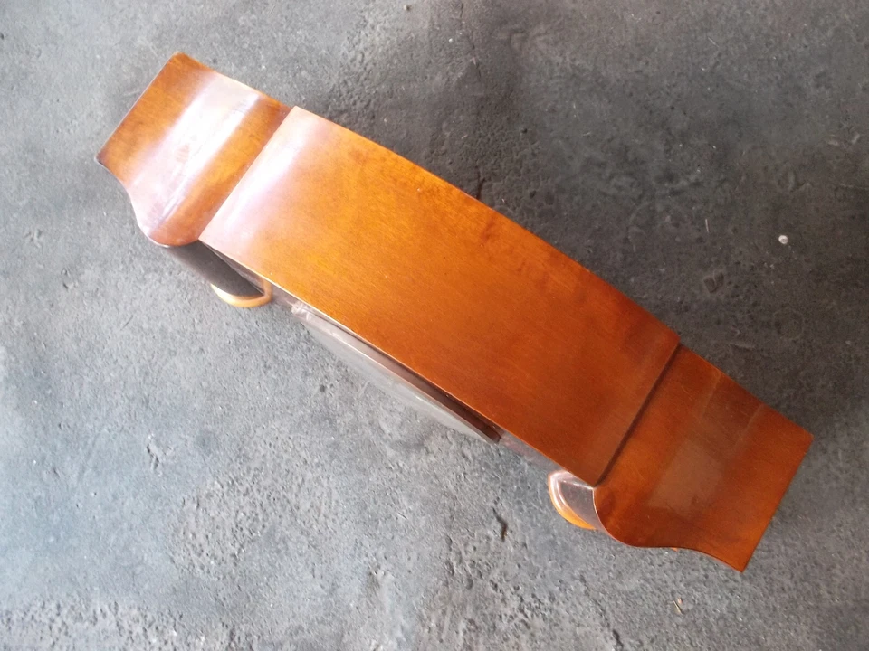 GUB Glashütte, Kal. 12 Art Deco Kaminuhr Tischuhr Buffetuhr , 8 Tagewerk um 1950 - Bild 4 von 4