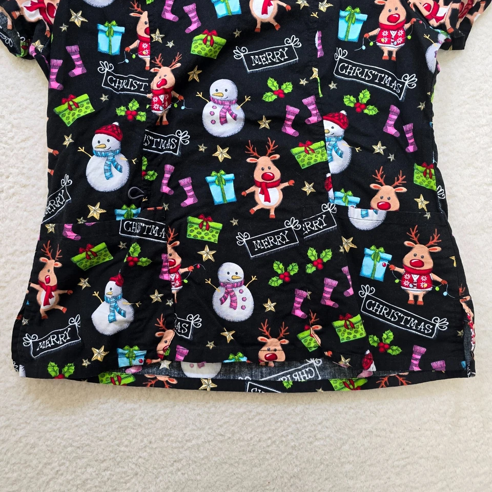 Scrubstar Women's Medical Nurse V-neck Novelty Seasonal Print Scrub Top M - Image 2 of 4