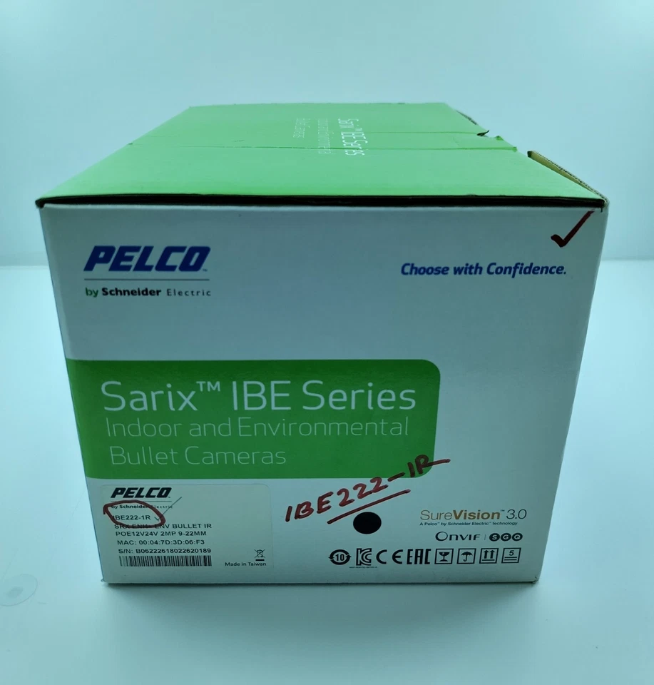 PELCO Sarix IBE Series Bullet Camera IR POE12V,24V 2MP, 9-22mm - Image 4 of 4