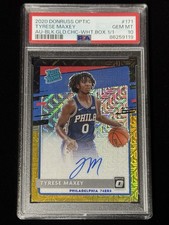 Tyrese Maxey 1/1 RC PSA 10 Black Gold Prizm Rated Rookie Optic 2020 White Box