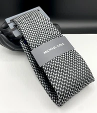 MICHAEL KORS Men's Polyester Tie ~ Black ~ Woven Neat ~ NEW MSRP: $69.50