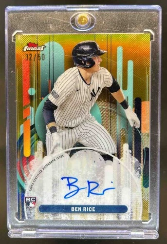 2025 Topps Finest Ben Rice Auto Autograph RC Gold Refractor Rookie #/50 Yankees