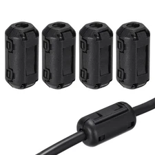 3.5mm Clip-on Ferrite Ring Core for Cable, Black 4pcs