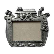 Noahs Ark Frame Silver Metal Baby Child Christian Art 3x5 Photo Nursery EUC
