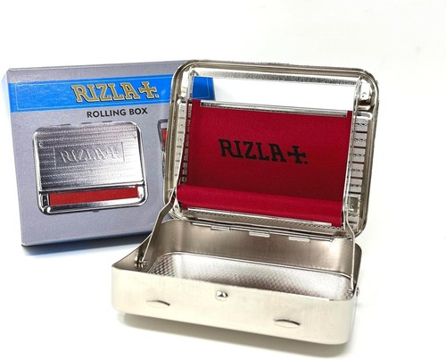 Rizla Metal Automatic Rolling Tin Tobacco Roll Up Case Cigarette Machine Box NEW - Picture 2 of 6