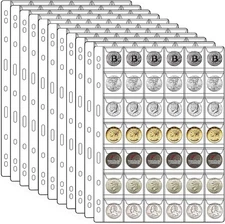462 Pockets Coin Binder Collection Supplies Pages, Standard 9 Hole 42 Pocket 